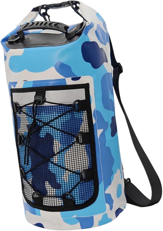 pistro Waterproof Dry Bag 20L Backpack with Handle for Travel Hiking Fishing Boating Rafting- Blue