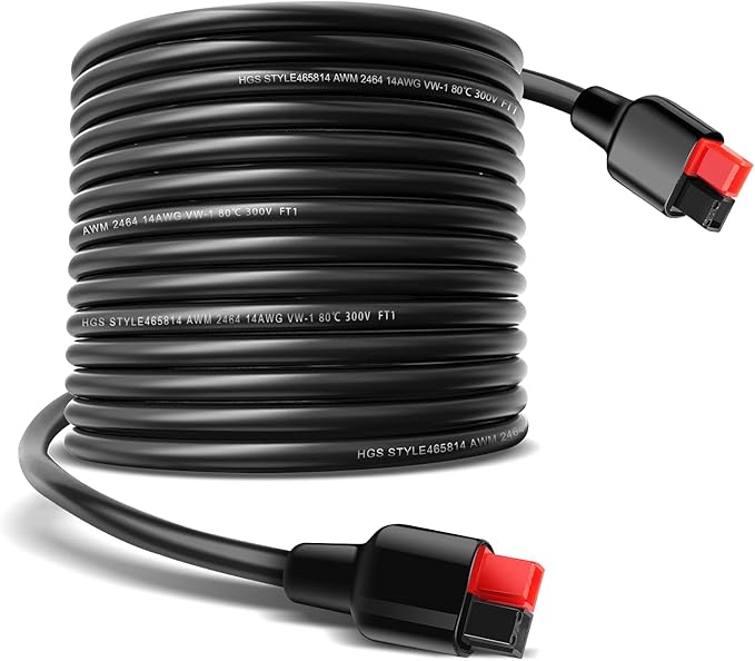 Solar Extension Cord 14AWG 30A Solar Connectors Extension Cable for Anderson Connector Compatible with GZ Yeti /G500 Explorer 1000 Solar Generator and for Renogy Boulder 200 Solar Panels 30Ft