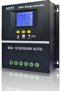 100A MPPT Solar Controller 12V 24V 36V 48V Auto USB Charging Ports Backlit LCD Display Battery  Solar Charged Controller for PV System Solar Panel Regulator
