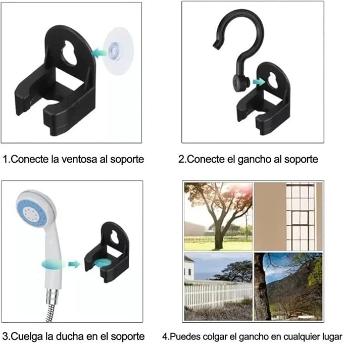 Portable Camping Shower Rechargeable Electric Shower Outdoor Shower Head Sprayer Set for Camping Hiking TravelingRV A