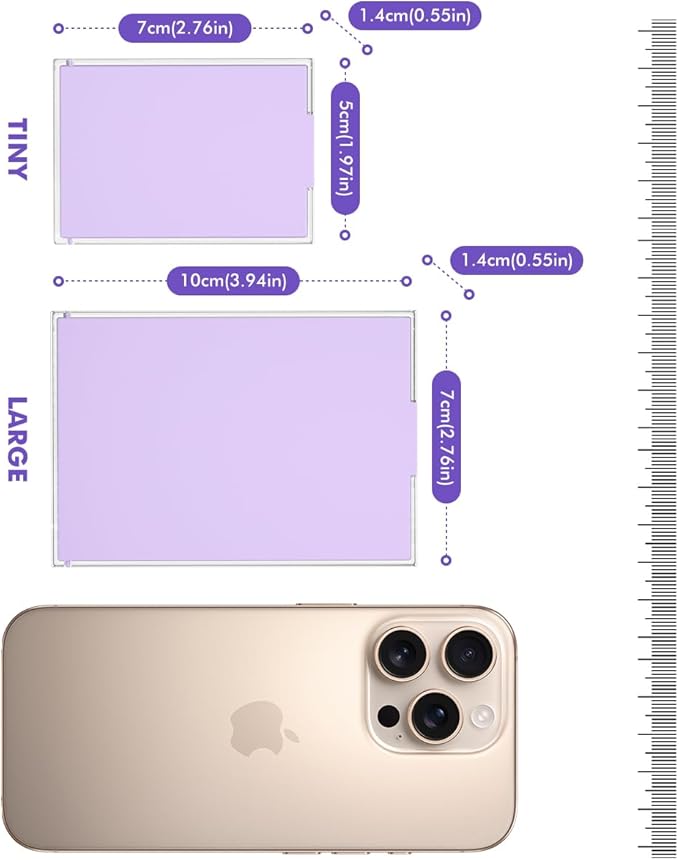 CATEARED Trabricks 2-in-1 Stackable Diamond Art Trays With Lids Diamond Art Storage Craft and Bead Storage Organizer &amp Line-Up Box Package (Clear Purple 30 piece Tray Kit)