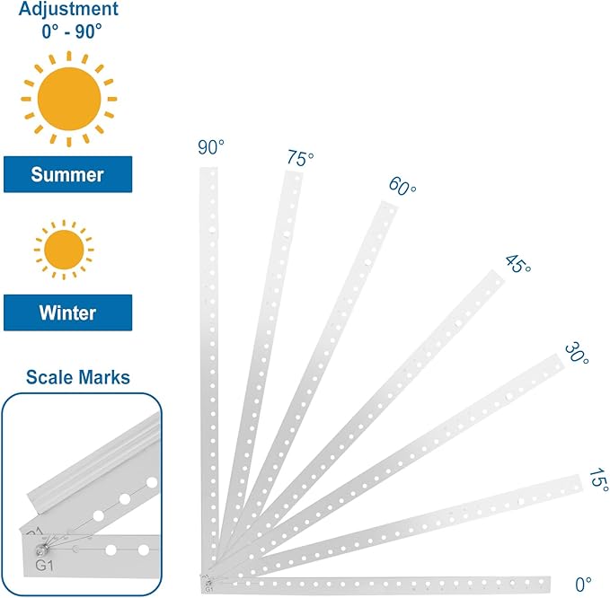GENORTH 45'' Solar Panel Mount Brackets for 100-400 Watt Solar Panelwith Foldable Tilt Legs and Reinforced Cross BarsSuitable for RV Roof Boat Off-Grid etc.