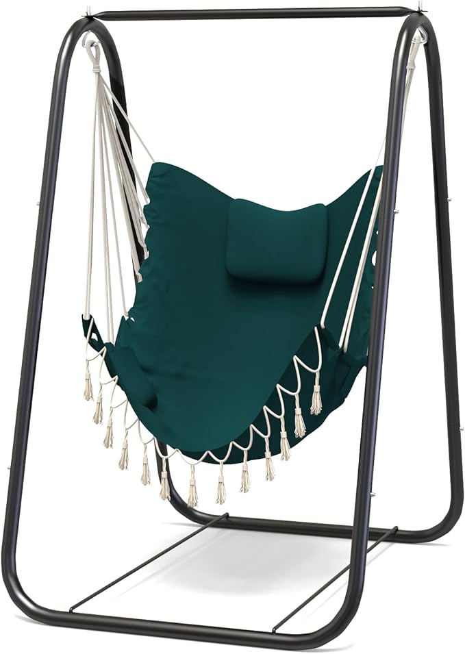 G TALECO GEAR Hammock Chair with StandHeavy-Duty and Rustproof Hanging Chair with StandHammock Swing Chair Standfor Indoor Outdoor Patio Yard Garden Porch (Green)