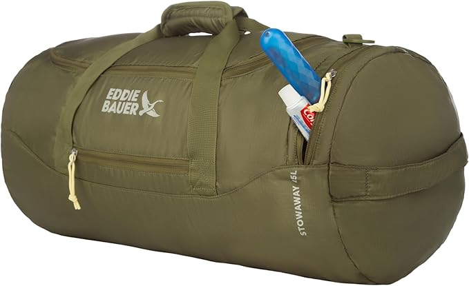 Eddie Bauer Stowaway Packable Duffel Bag | Travel | Foldable | Lightweight | Durable | Ripstop Polyester