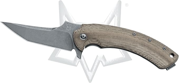 FOX Knives Geco Frame Lock 537SW Pocket Knife N690Co Stainless/Canvas Micarta/Titanium