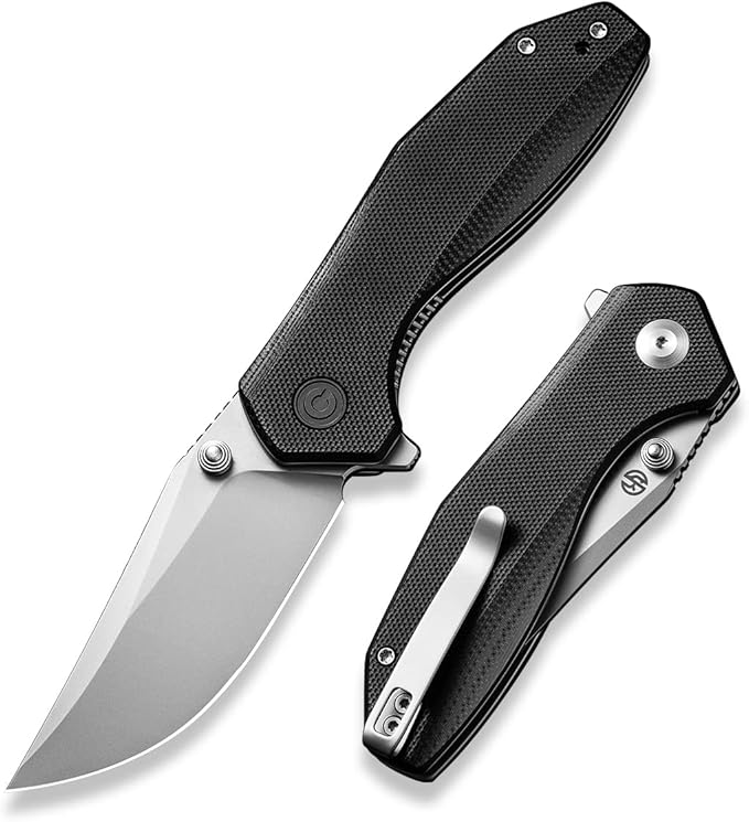 CIVIVI ODD 22 Pocket Knife for EDC Tuffknives 2.97 inch 14C28N Blade G10 Handle with Thumb Stud and Reversible Pocket Clip Folding Knife for Utility Hiking Camping Fishing Work Outdoor C21032-1