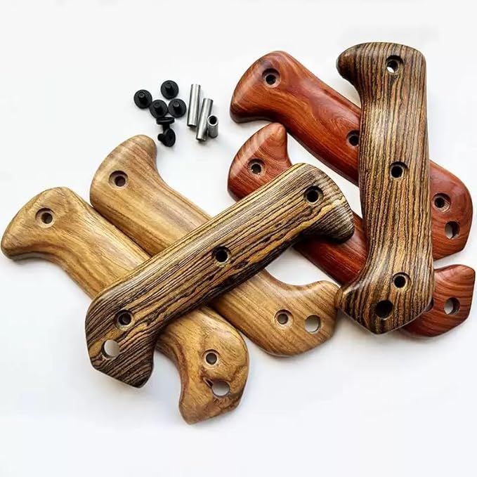 1Pair Wood Scales Replacement Fits for BK2 and BK9 Handle Patch with 3 Sets Screws