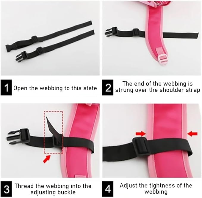 Backpack Strap Pads 6 Pcs Adjustable Tactical Chest Strap Outdoor Harness for Backpack Accessory