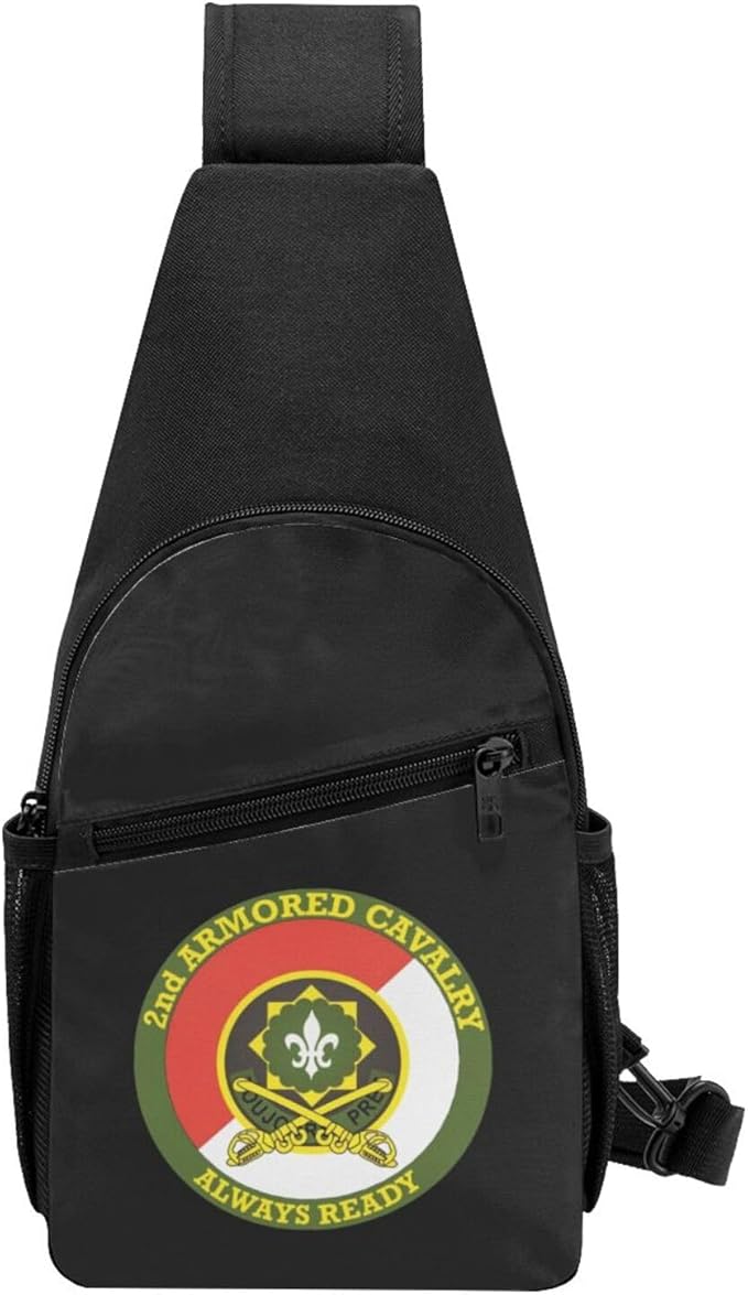2nd Armored Cavalry with Sabres Chest Pack Leisure Shoulder Crossbody Chest Bag