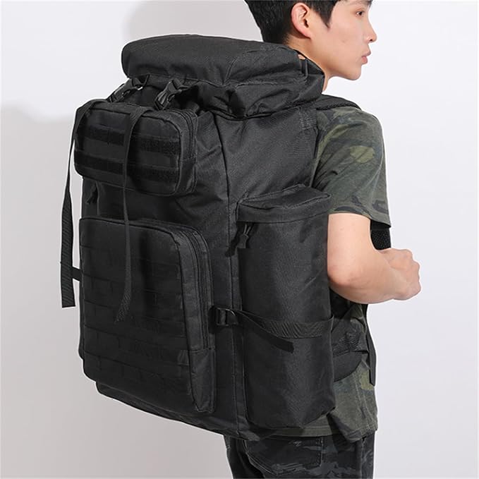 Military Tactical Backpack for Men 100L Waterproof Camping Hiking Travel Hunting Daypack Heavy Duty Adjustable Straps (Camo-1)