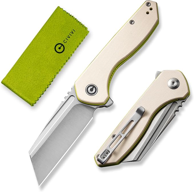 CIVIVI Pocket Knife for Men ExOne Folding Knife with Flipper 2.94 Nitro-V Reverse Tanto Blade G10 Handle for Perfect EDC Gift C23036-2