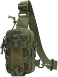 Tactical Sling Front Chest Bag Outdoor Water Bottle Pouch Hiking Trekking Phone Crossbody Climbing Shoulder Backpack Fanny Pack(Green)
