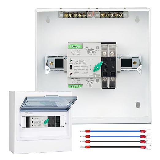 100A PV Automatic Transfer Switch110V Solar Transfer SwitchMillisecond Level Dual Power Automatic Changeover Switch with Metal Distribution Box