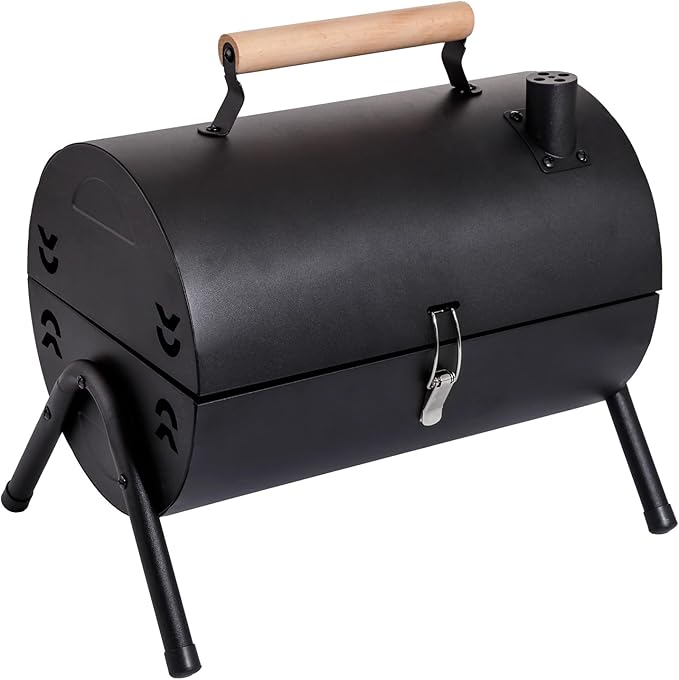 Supernal Portable Charcoal GrillTabletop Charcoal GrillBBQ Grill for Outdoor Cooking CampingPicnicsBackyardBalcony-Black2 Carbon Tank2 Baking Net1 Baking Pan