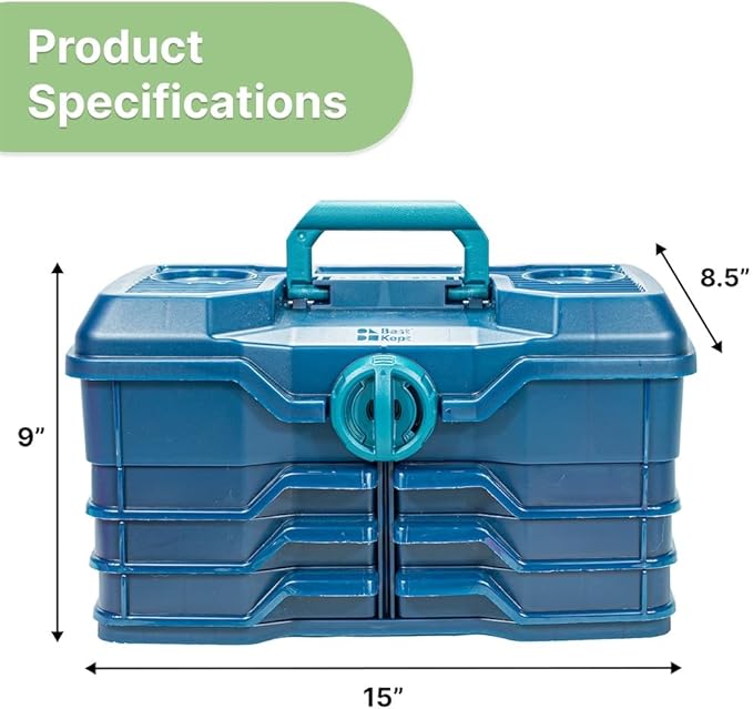 Best Kept | Bathroom Storage Case | Portable Travel Toiletry Case | Shower Lidded Caddy | Travel Toiletry Train Case | Navy Blue
