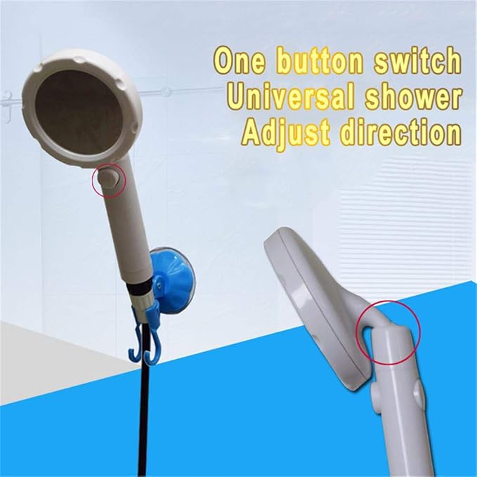 Outdoor Camping Shower with 8 Litre Plastic Water Tank Suction Cup Bracket self-Priming Hand Pressure Design Portable Bathroom Artifact kit for Rural Areas