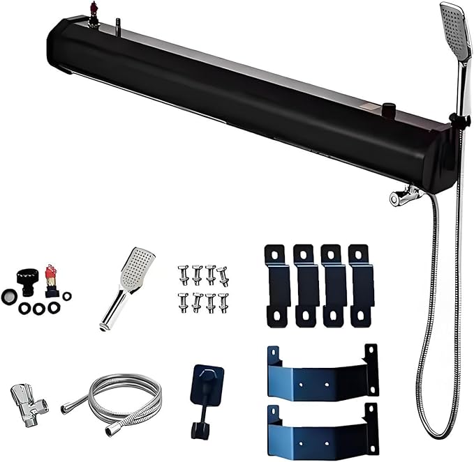 Solar-Powered Roof-Mounted Camping Shower Portable Water TankRoof-Mounted Solar Heating Pressurized Showerfor Trucks &amp Off Road Vehicles 30L/7.93Gal