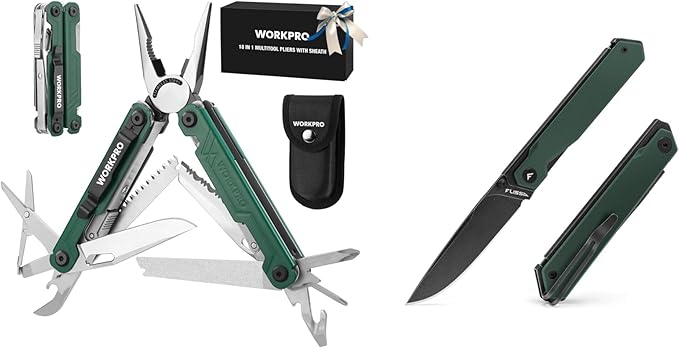 WORKPRO 18-in-1 Multi Tool Pliers and FLISSA Pocket Knife
