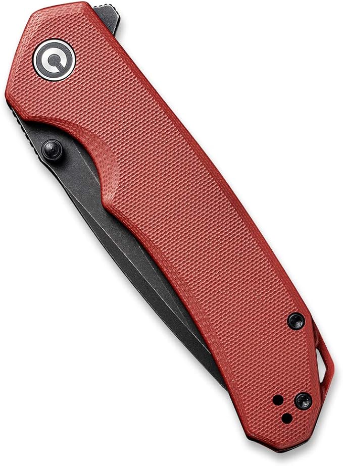 CIVIVI Brazen Folding Pocket Knife3.5-Inch Tanto D2 Plain BladeG-10 Outdoor Camping Hiking Knife with Thumb Studs and Flipper openerUnique Tool Gift for EDC Men Women C2023B (Burgundy)