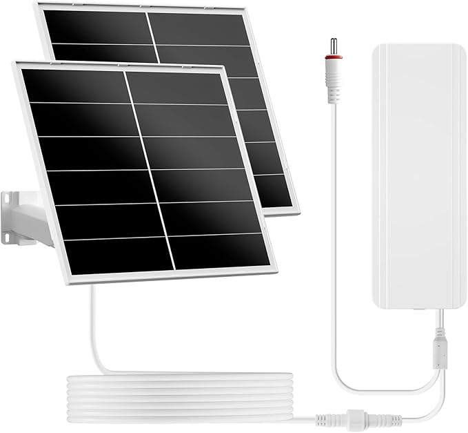 VUEBEE 40W Solar Panel Kit and 24000mAh Battery for PTZ Security Cameras 5V/12V Adjustable Output USB-C &amp DC Plugs 360° Mount IP66 Waterproof