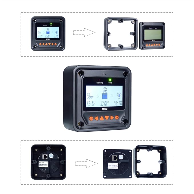MT-52 Remote Meter Only Suitable for EPEVER Brand Tracer-an/BN Series and Triron-N Xtra LS-B VS-BN eTracer iTracer Monitor and Set Parameter of Solar Charge Controller