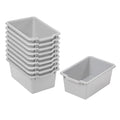 ECR4Kids Scoop Front Storage Bins Multipurpose Organization Light Grey 10-Piece