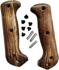 1Pair Wood Scales with 3 Sets Screws Fit for BK2 and BK9 Handle Patch DIY Replacement Accessory