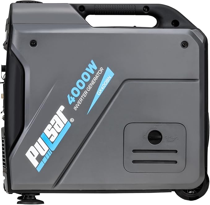 Pulsar Products GX400BN 4000W Portable Ultra-Quiet Dual Fuel &amp Parallel Capability RV-Ready Handle &amp Wheels with CO