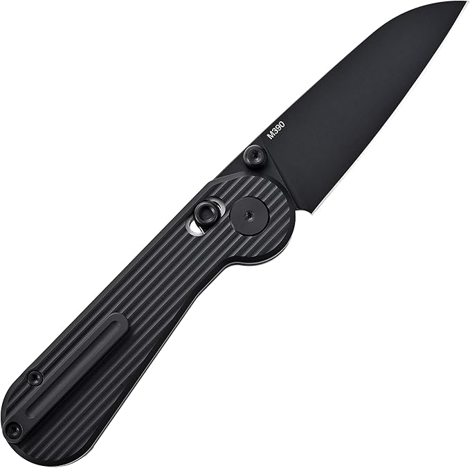 Hightron EdgePlay Premium Fidget Knife 2.64 M390 Blade Titanium Handle Axle Lock Knife with Thumb Stud Opener and Pocket Clip Utility EDC Knives with Playful Gear Green