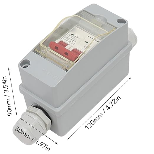 Solar Panel Disconnect Switch 32A DC Circuit Breaker MCB IP65 Waterproof Distribution Box for PV System Outdoor Protection(Without Cable)