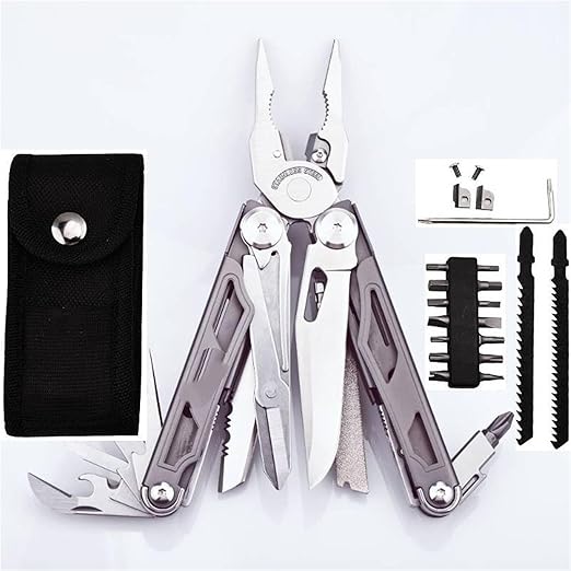 Multitool Set with Pliers Knife Scissors for DIY Repair Camping EDC Survival Gear(DL30 Yellow)