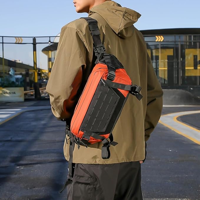 MiOYOOW Tactical Sling Backpack Outdoor Waist Bag Waterproof Crossbody Bag with Concealed Pocket for Hunting Fishing Hiking