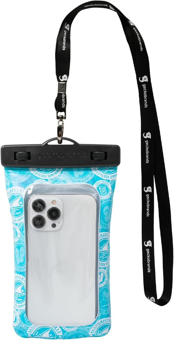 geckobrands Float Phone Dry Bag - Waterproof &amp Floating Phone Pouch – Fits Most iPhone and Samsung Galaxy Models
