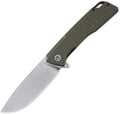 Petrified fish PFB02 Loco Pocket Knife 3.70 D2 Satin Blade Camping Knife 5.29oz G10 Handle Flipper Liner lock Folding knife for EDC (Green Satin)