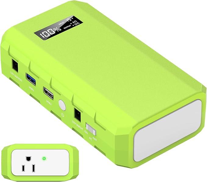 powkey Portable Power Station with AC Outlet 65W/110V External Battery Pack 24000mAh/88.8Wh Power Pack Portable Power Source Supply Backup for Outdoor Tent Camping Home Office