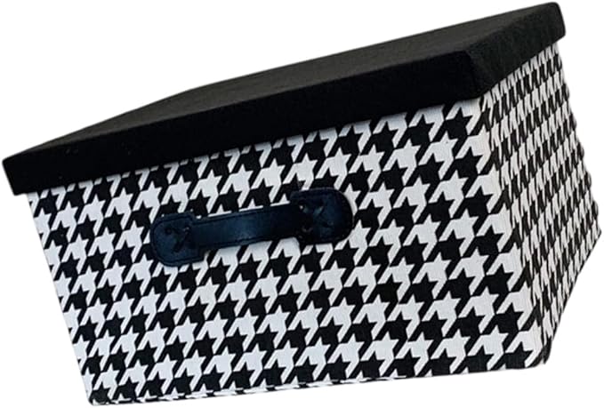 Decorative Fabric Storage Cube with Lid Organiser for Toys Towels Books Sturdy Structure Fabric Storage Container