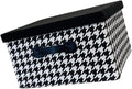 Decorative Fabric Storage Cube with Lid Organiser for Toys Towels Books Sturdy Structure Fabric Storage Container