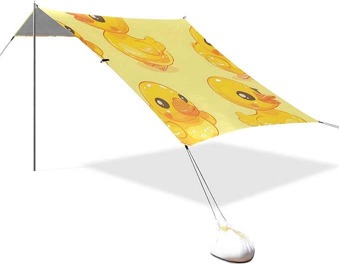 ALAZA Duck Covered with The Whole Picture Beach Tent Sun Shelter Portable Canopy Sunshade for Outdoor Camping Picnics Backyard Fun 10x9 ft