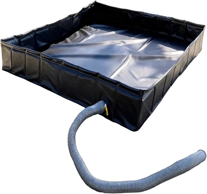 Square Water Pool for Camping 31.5 X 31.5 in Shower Base Outdoor Tent Water Collector Includes Detachable Drain Pipe System
