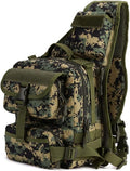 UNISTRENGH Men's Tactical Sling Bag Sling Backpack Military Shoulder Bag MOLLE Assault Range Bag for Outdoor Camping Hunting (Jungle #)