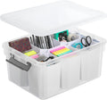 Trivon 17 QT Plastic Storage Bins Clear Storage Box with Lids Multipurpose Stackable Storage Containers for Organizing Tool Craft Crayon Clear Storage Bins with Lids