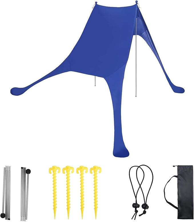 Beach Tent Sun Shelter | Portable Pop Up Camping Sun Shade Canopy | UPF 50+ Protection Beach Shade Canopy | for Outdoor Camping Picnics (Royal Blue300x300x200cm)