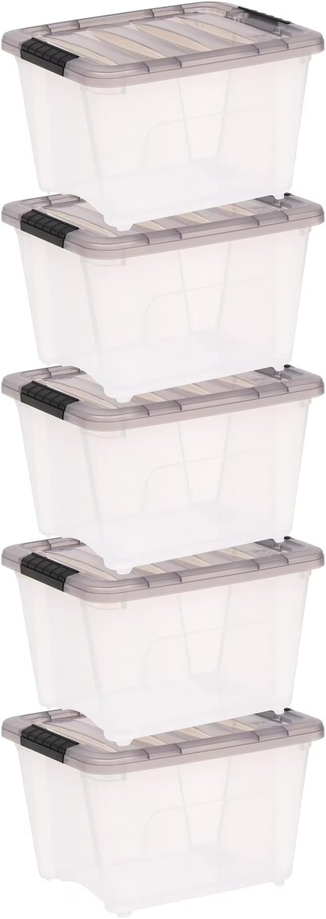 Clear Plastic Storage Bins with Lids Stackable Organizer Boxes for Closet Bedroom and Office (17.2 qt)