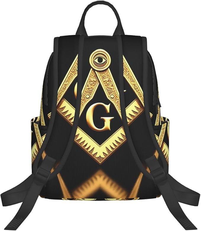 Gold freemason freemasonry masonic Travel Laptop Backpack Womens Mens Bag Bookbag