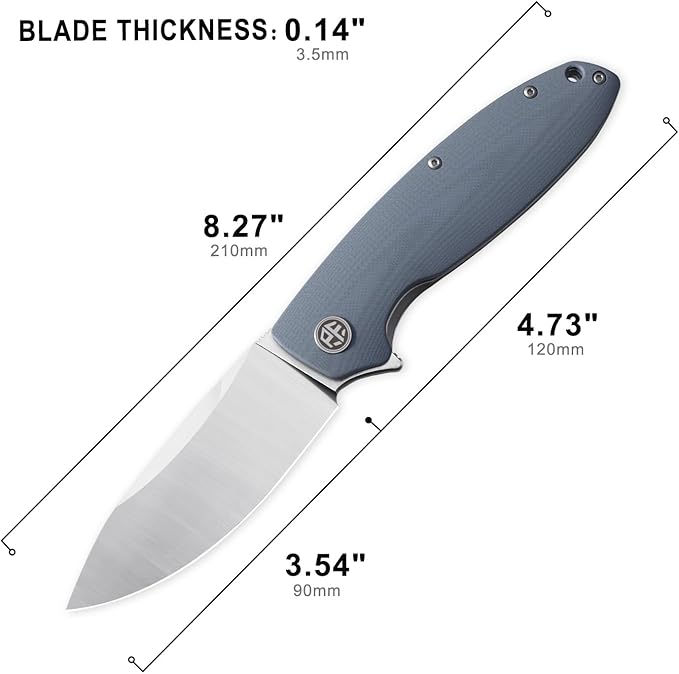 Petrified fish PFB01 Terra3.54 D2 Steel Blade G10 Handle Flipper Liner lock Folding knife (Blue Satin)