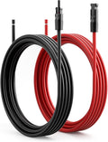 20FT 10AWG Solar Extension Cable (Red + Black) 30A/1000V DC IP68 Waterproof PV Wire with Compatible Quick Connectors for Connecting Solar Panels Controllers and Solar Systems