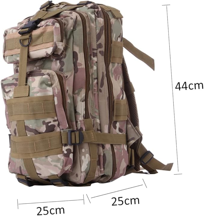 Kisangel Small Camo Backpack Rucksack for Men Hiking Bag Lightweight Pockets Compartments