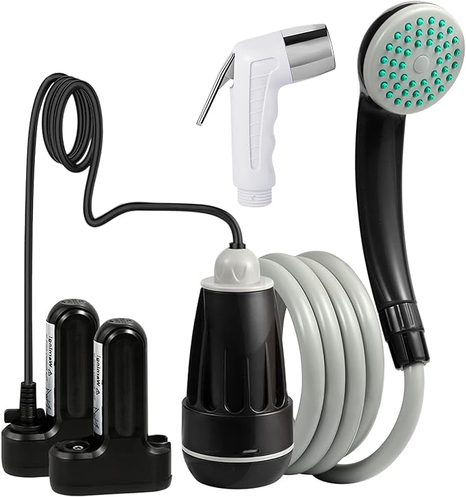 KEDSUM Portable Shower Portable Camp Shower Pump with Rechargeable Battery Portable Shower for Camping Portable Outdoor Shower Head for Camping Hiking Traveling(+ Handheld Sprayer)