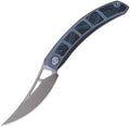 CavolKnife Kamasu Front Flipper Folding Knife3.74 M390 Steel Blade Persian Knife 6AL4V Titanium &amp Gmascus Handle Pocket KnifeTitanium Pocket Clip (Blue-ceramic)