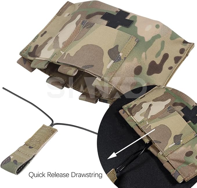 Tactical First Aid Kit MOLLE IFAK Pouch Medical EMT BagCompact Quick Release Emergency Pack For Outdoor Sport Military Game Hunting Airsoft (Tan)